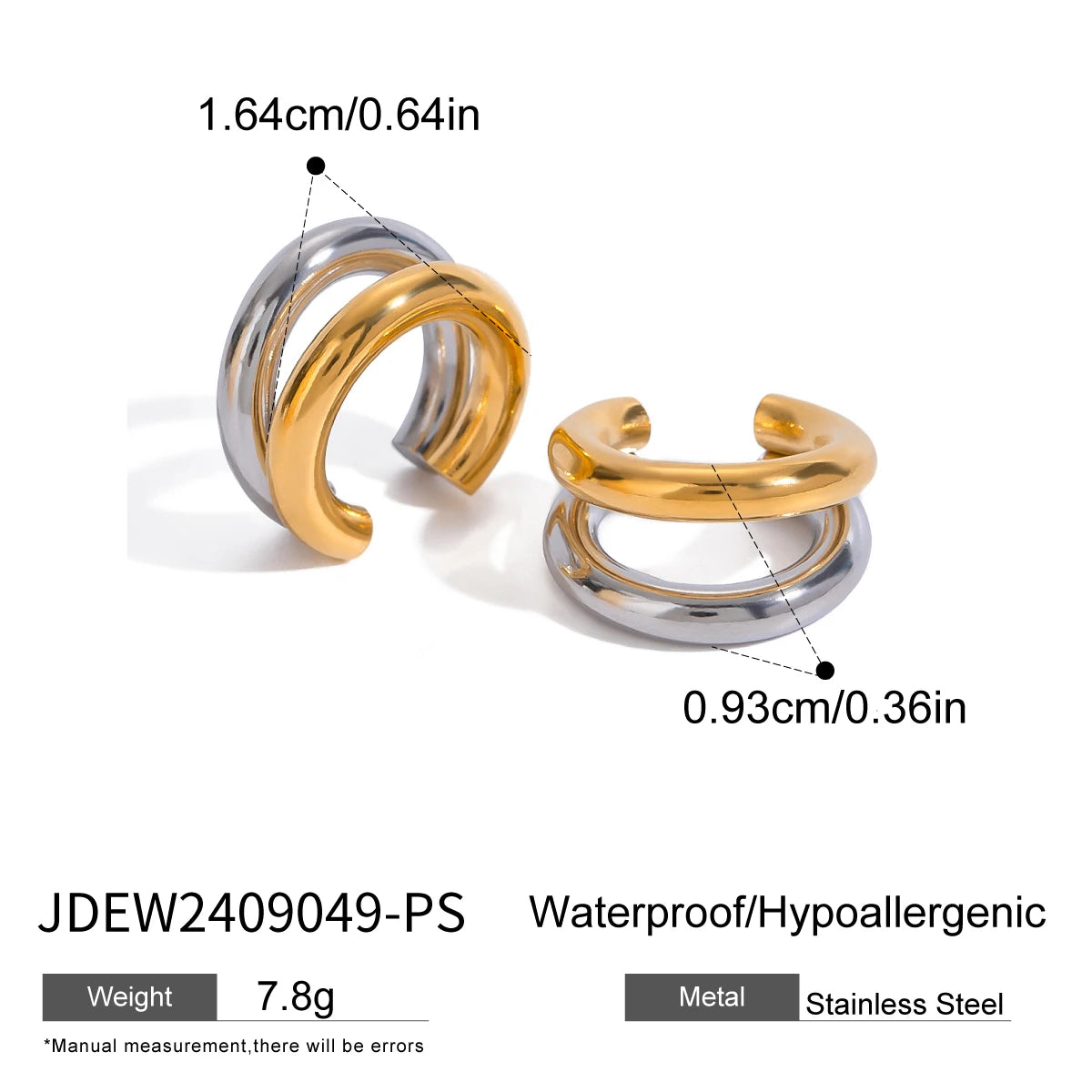 Uworld Stainless Steel Geometric Stud Earrings Statement Twist Metal Unusual Fashion Waterproof Jewelry for Women Gift New