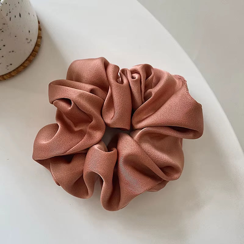 Women Silk Scrunchie Elastic Multicolor Hair Band Ponytail Holder Headband Hair Accessories 1PC Satin Silk Solid Color Hair Ties