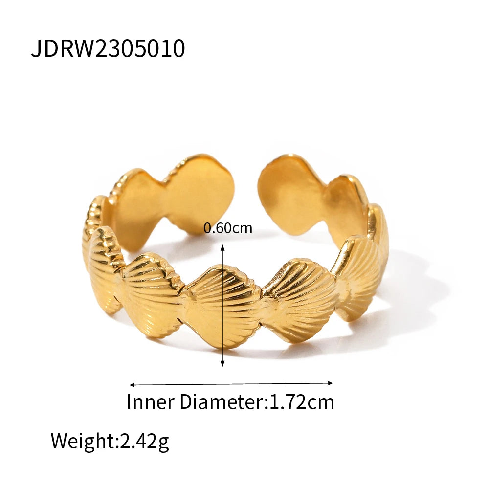 Uworld Minimalist Opening Ring for Women Stainless Steel Jewelry 18 K Metal Trendy Кольцо Женское Party Gift Waterproof