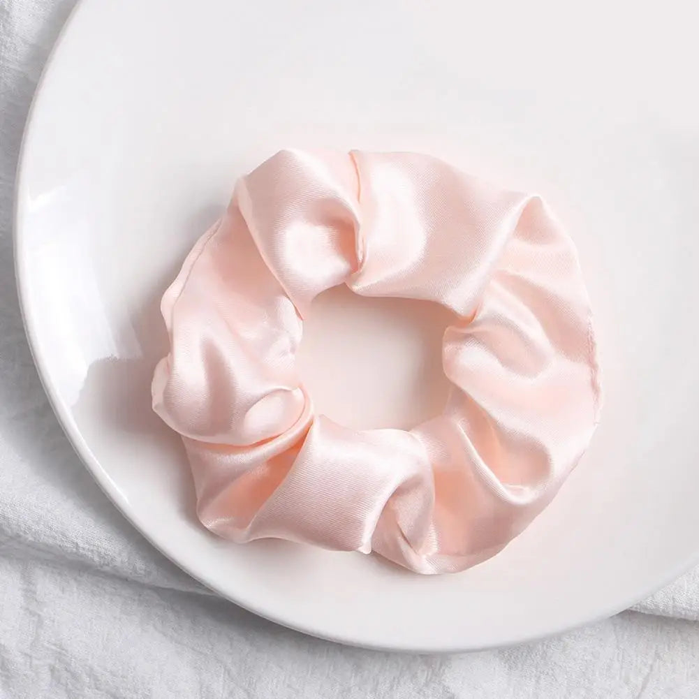 Women Silk Scrunchie Elastic Multicolor Hair Band Ponytail Holder Headband Hair Accessories 1PC Satin Silk Solid Color Hair Ties