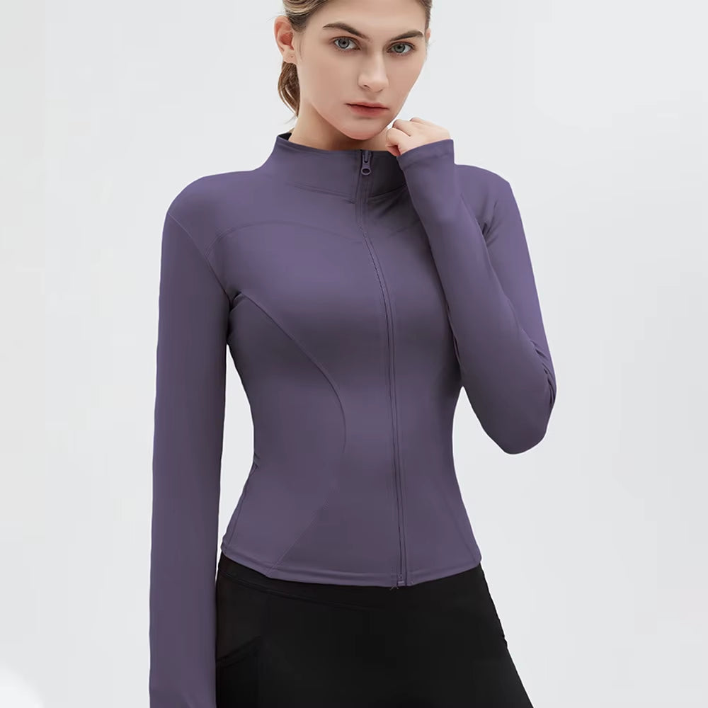 SUOTF Long Sleeve Yoga Shirt Women Zip Fitness Yoga Shirt Winter Warm Gym Top Activewear Running Coats Yoga Shirt Woman
