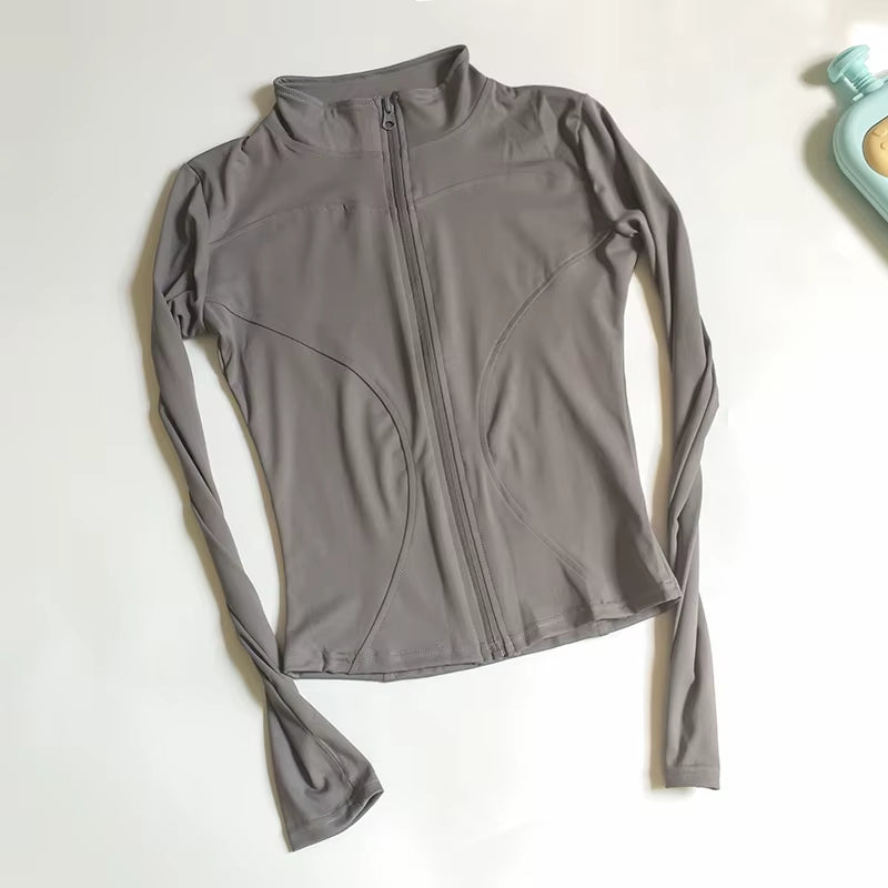 SUOTF Long Sleeve Yoga Shirt Women Zip Fitness Yoga Shirt Winter Warm Gym Top Activewear Running Coats Yoga Shirt Woman