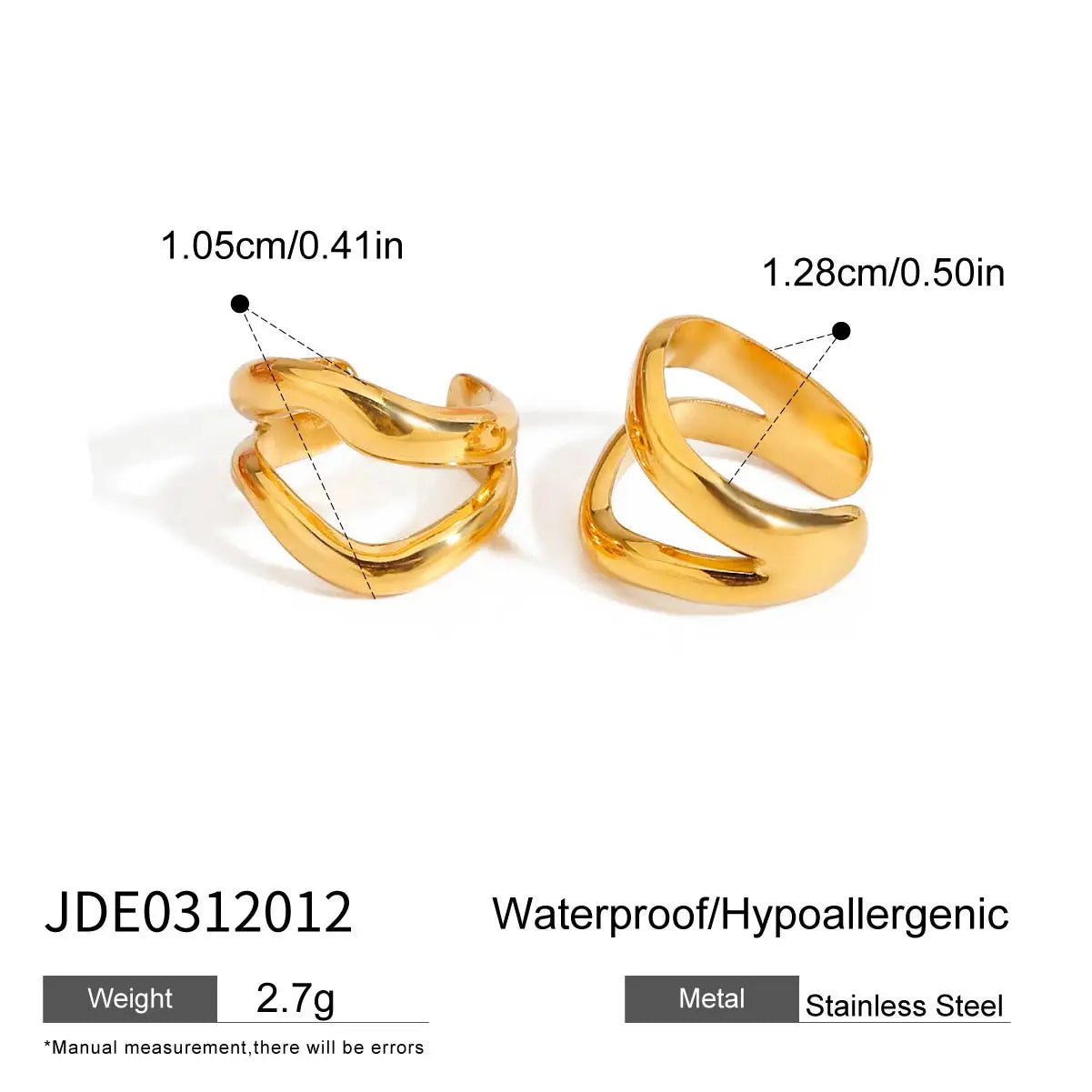 Uworld Stainless Steel Geometric Stud Earrings Statement Twist Metal Unusual Fashion Waterproof Jewelry for Women Gift New
