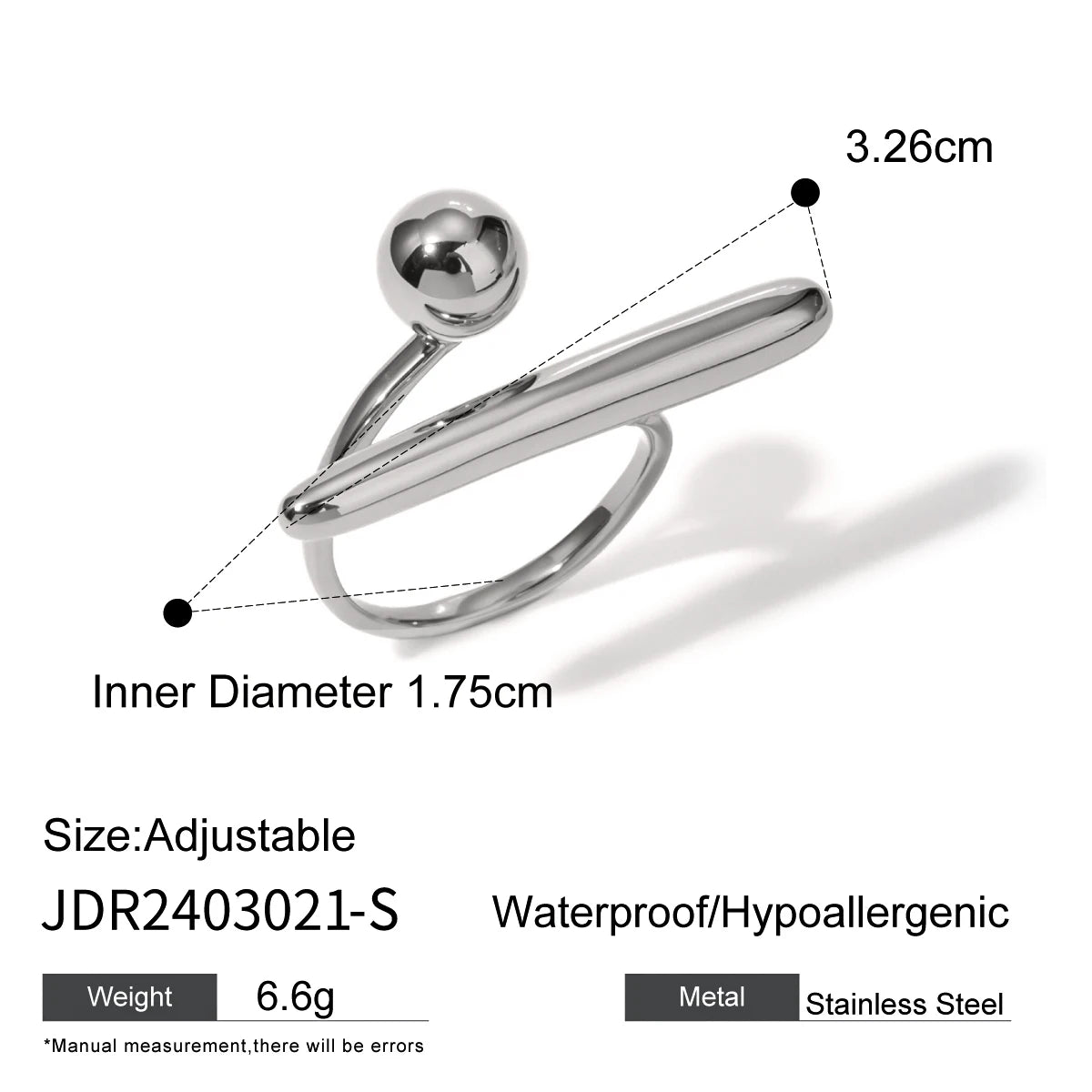 Uworld Chic Stainless Steel Personality Minimalist Classy Ring 18K Gold Color Stylish Unique Finger Jewelry for Women Waterproof
