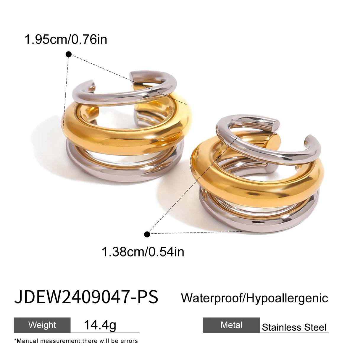 Uworld Stainless Steel Geometric Stud Earrings Statement Twist Metal Unusual Fashion Waterproof Jewelry for Women Gift New