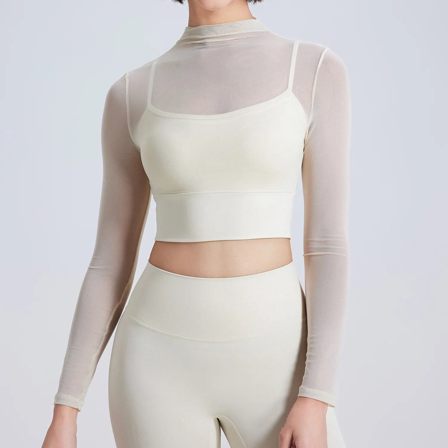 Women Padded Yoga Shirts Long Sleeve Yoga Crop Tops Running Shirts Gym Shirt Workout Gym Top Sports Sexy Mesh Yoga Shirt