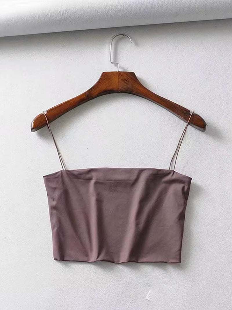 2022 Summer Women'S Crop Top Sexy Elastic Cotton Camis Sleeveless Short Tank Top Bar