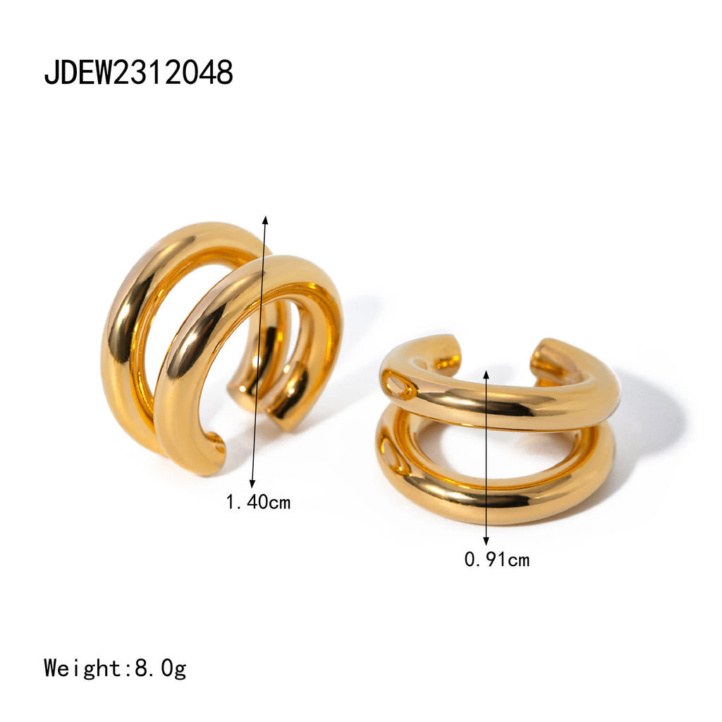 Uworld Stainless Steel Geometric Stud Earrings Statement Twist Metal Unusual Fashion Waterproof Jewelry for Women Gift New