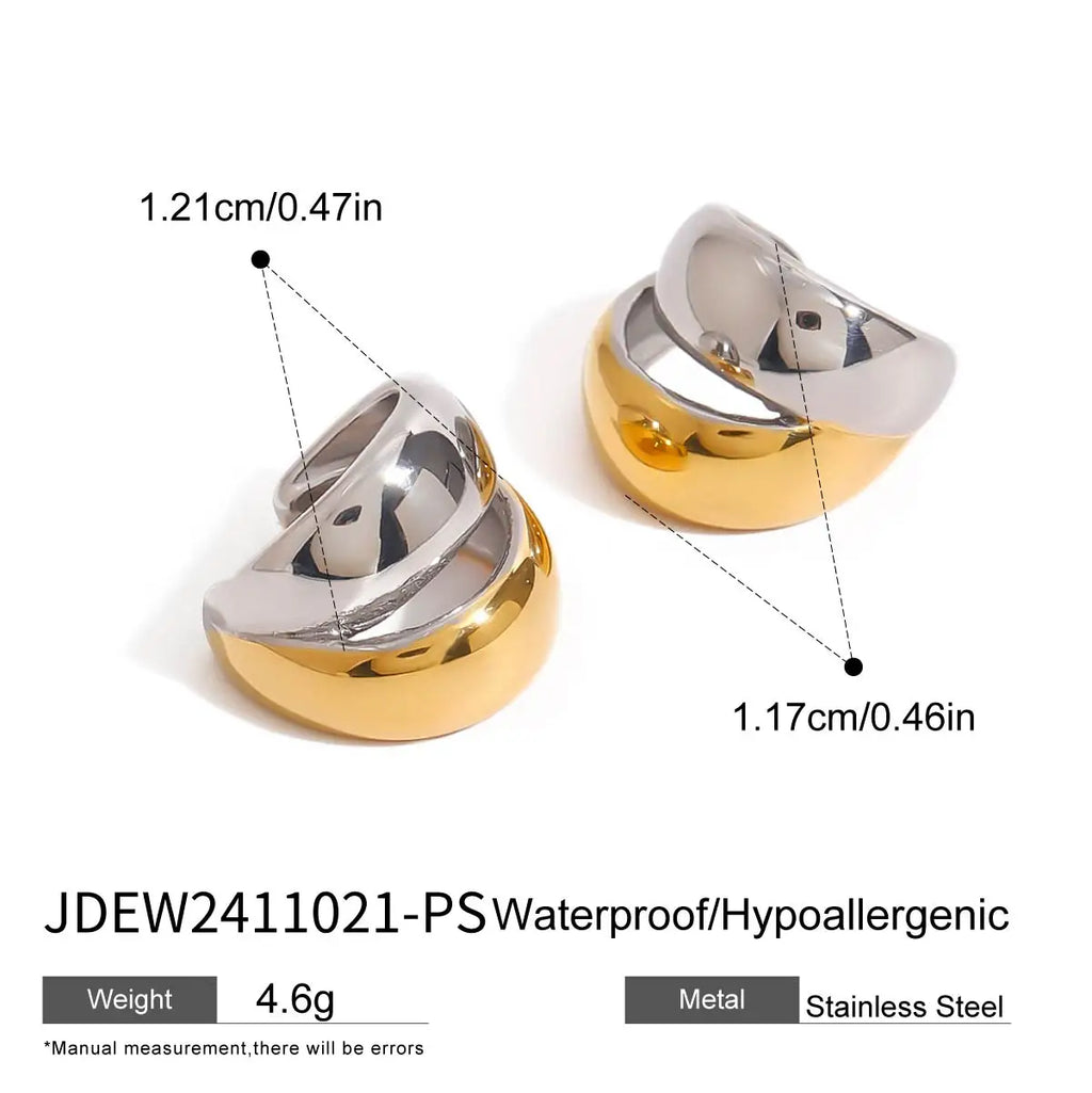Uworld Stainless Steel Geometric Stud Earrings Statement Twist Metal Unusual Fashion Waterproof Jewelry for Women Gift New