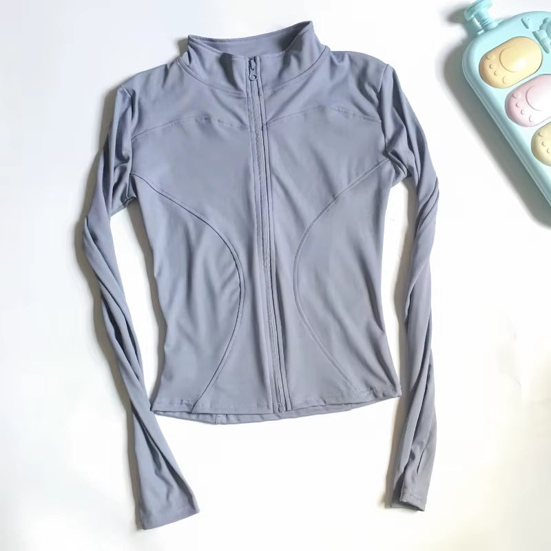 SUOTF Long Sleeve Yoga Shirt Women Zip Fitness Yoga Shirt Winter Warm Gym Top Activewear Running Coats Yoga Shirt Woman