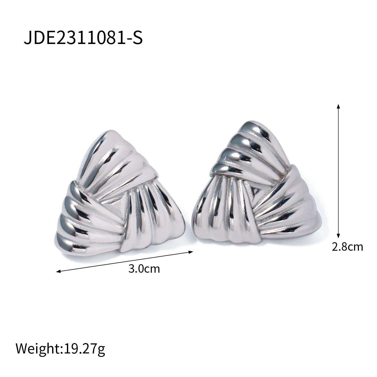 Uworld Geometric Texture Triangle Metal Earrings Stainless Steel High Quality Waterproof Fashion Trendy Ladies Valentine Gift