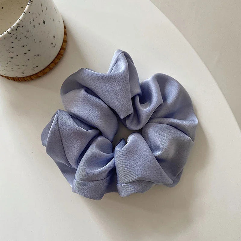 Women Silk Scrunchie Elastic Multicolor Hair Band Ponytail Holder Headband Hair Accessories 1PC Satin Silk Solid Color Hair Ties