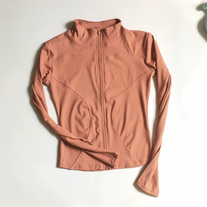 SUOTF Long Sleeve Yoga Shirt Women Zip Fitness Yoga Shirt Winter Warm Gym Top Activewear Running Coats Yoga Shirt Woman