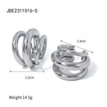 Uworld Stainless Steel Geometric Stud Earrings Statement Twist Metal Unusual Fashion Waterproof Jewelry for Women Gift New