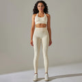 2 Piece Set for Women Seamless Yoga Set Gym Fitness Sports Set Sexy Halter Neck Bra Set High Waist Leggings Tracksuit Sportswear
