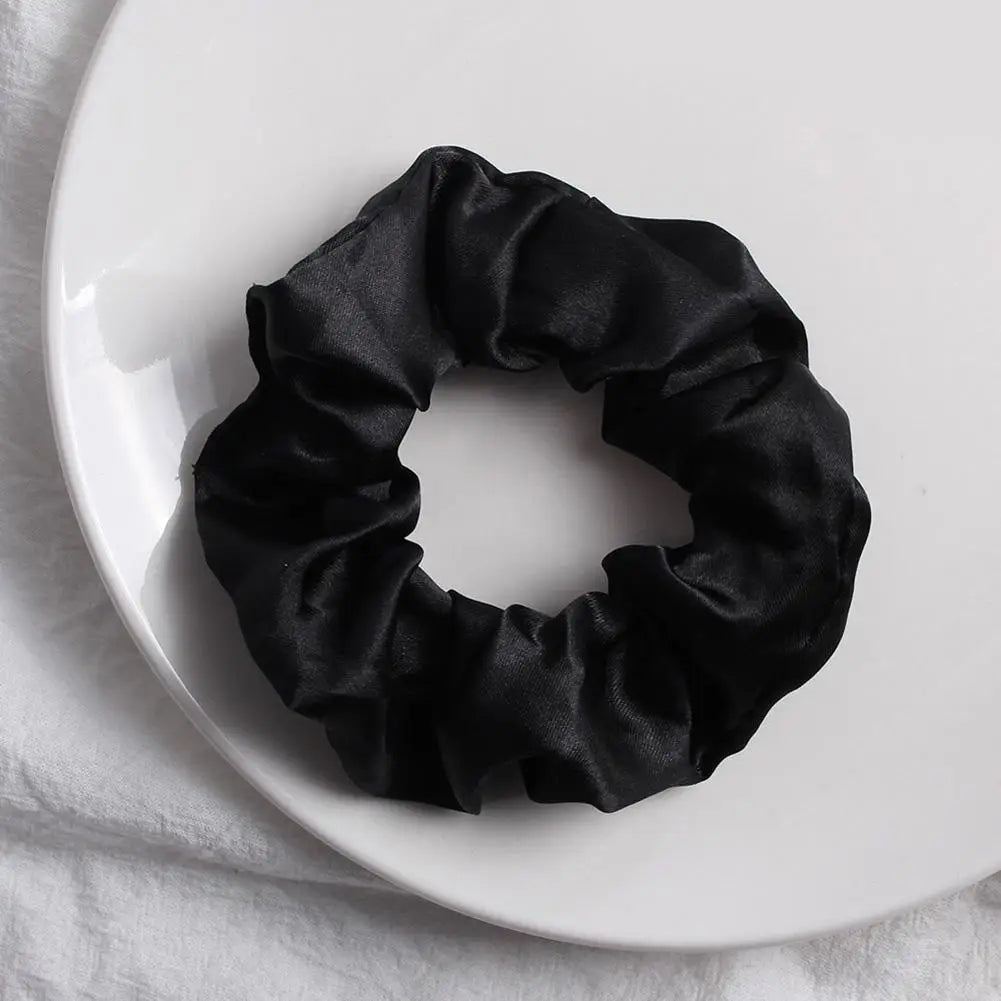 Women Silk Scrunchie Elastic Multicolor Hair Band Ponytail Holder Headband Hair Accessories 1PC Satin Silk Solid Color Hair Ties