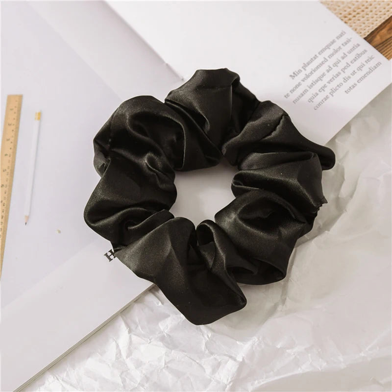 Women Silk Scrunchie Elastic Multicolor Hair Band Ponytail Holder Headband Hair Accessories 1PC Satin Silk Solid Color Hair Ties