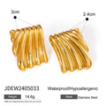 Uworld Statement Stainless Steel Sunnie Earrings Striking Ribbed Handcrafted Rust Proof Popular Versatile Daily Jewelry for Wome