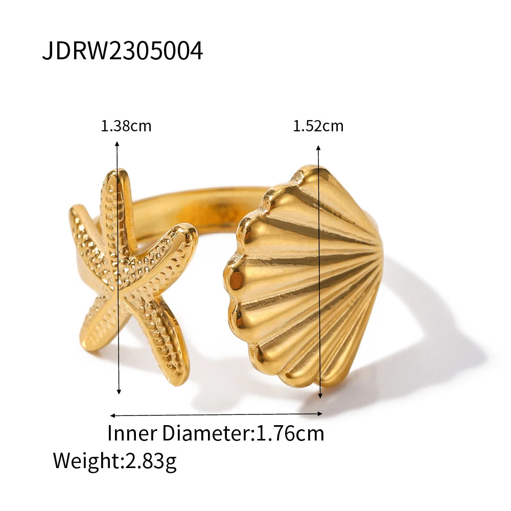 Uworld Minimalist Opening Ring for Women Stainless Steel Jewelry 18 K Metal Trendy Кольцо Женское Party Gift Waterproof