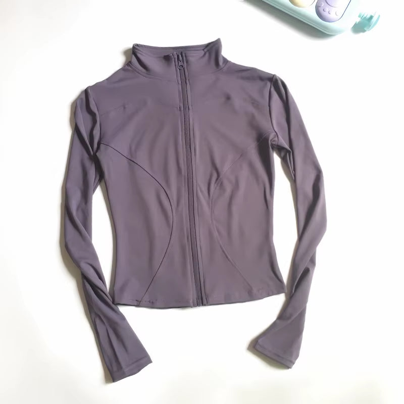 SUOTF Long Sleeve Yoga Shirt Women Zip Fitness Yoga Shirt Winter Warm Gym Top Activewear Running Coats Yoga Shirt Woman