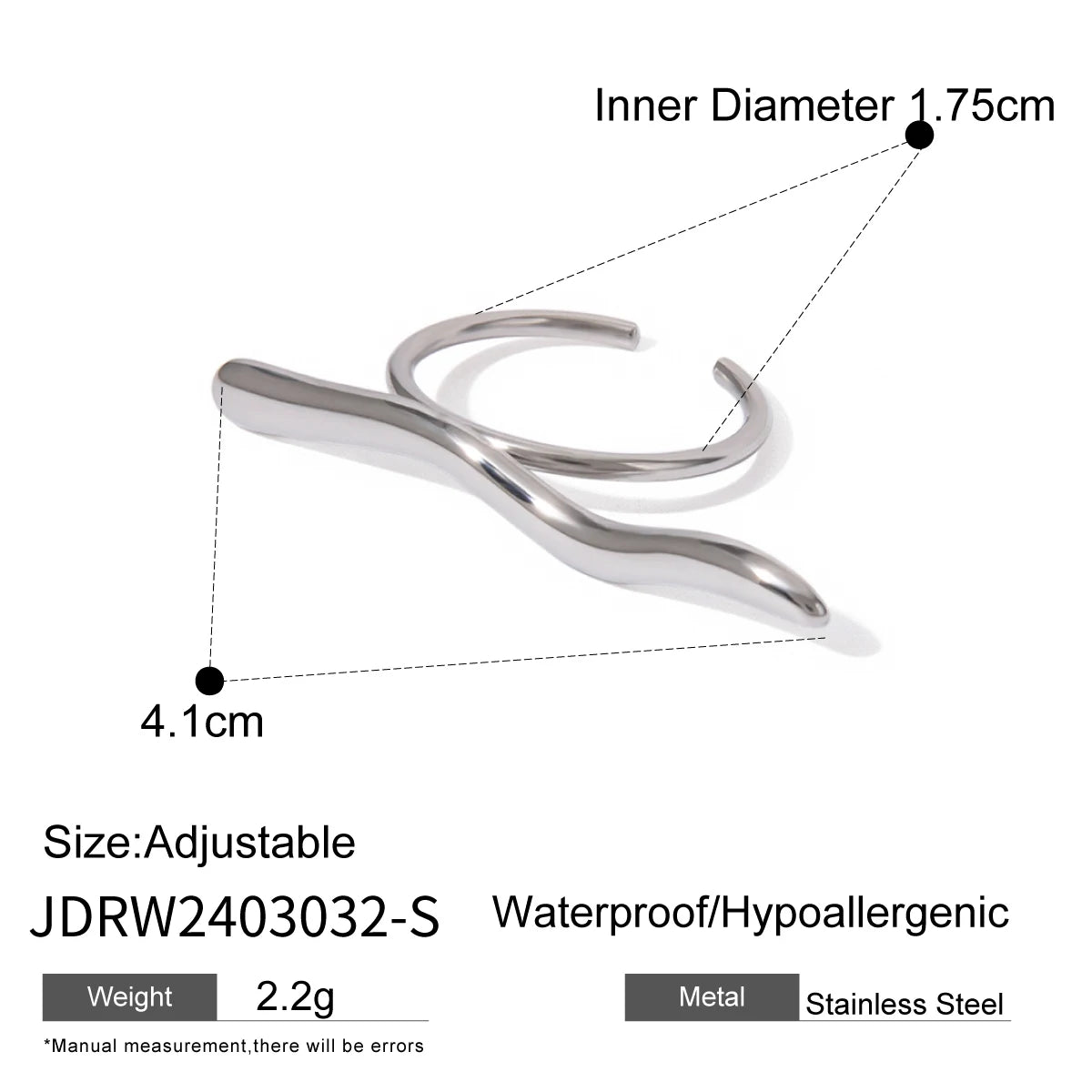 Uworld Personality Stainless Steel Minimalist Classy Ring 18K Gold Color Waterproof Stylish Unique Finger Jewelry for Women